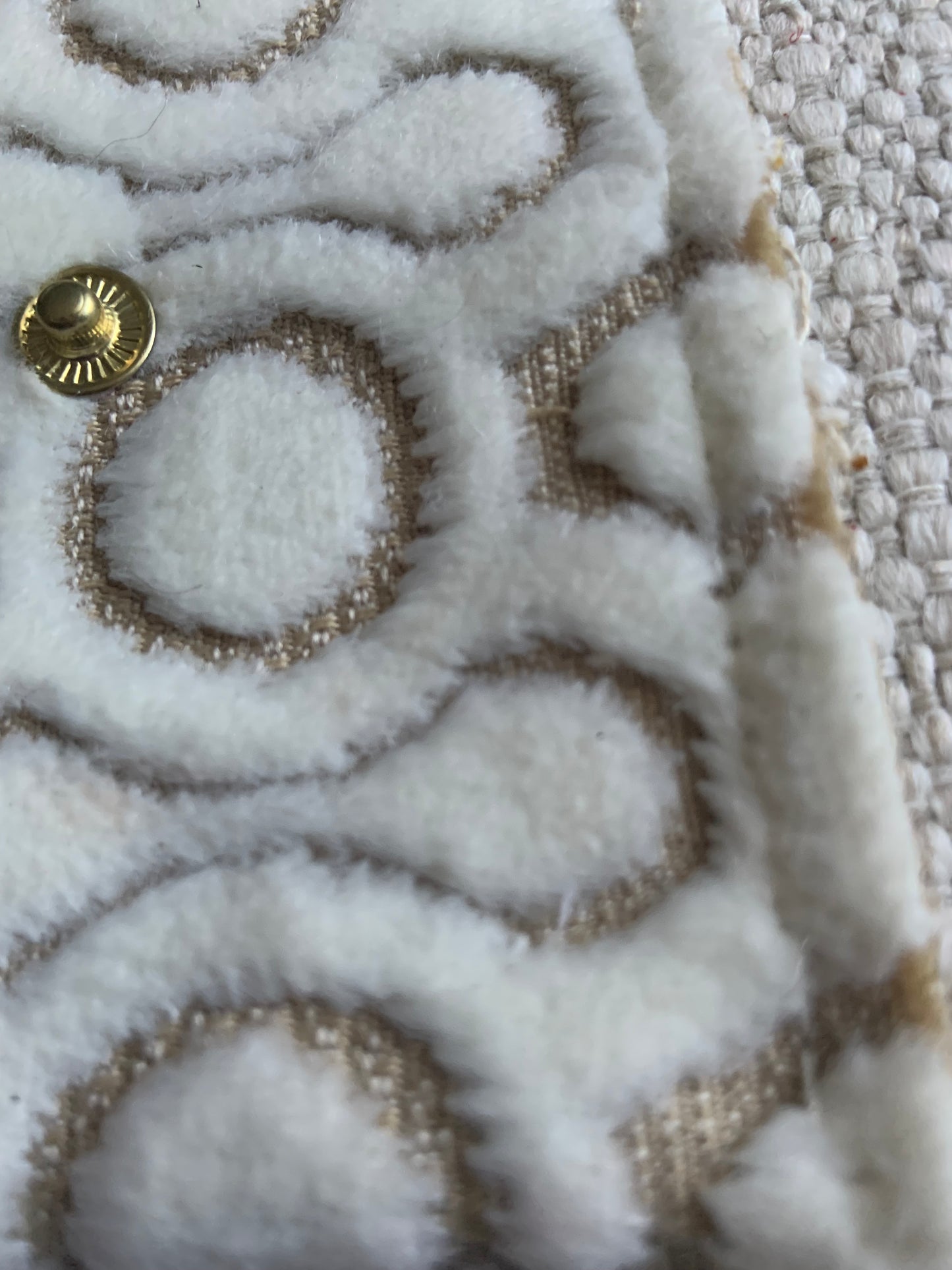 Evelyn Handmade Fabric Coin Purse Textured White/Beige Fabric