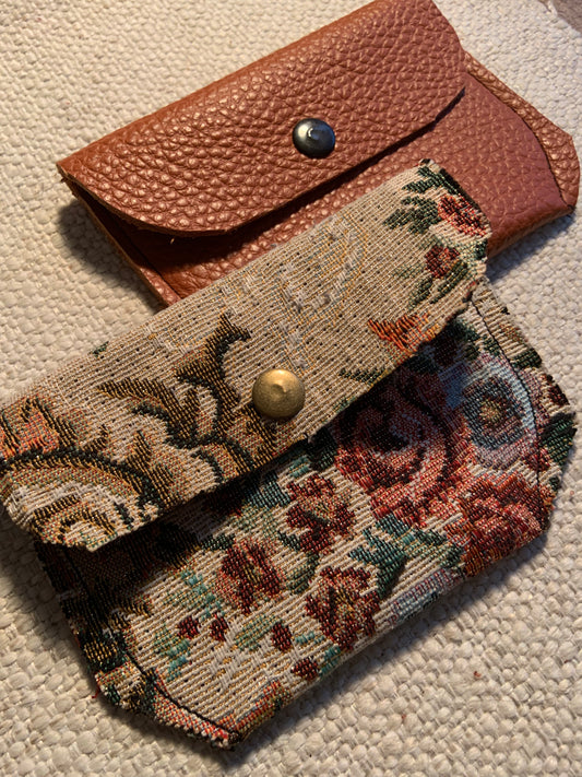 Bethanie Handmade Fabric Coin Purse Floral Brocade