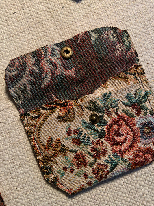 Bethanie Handmade Fabric Coin Purse Floral Brocade