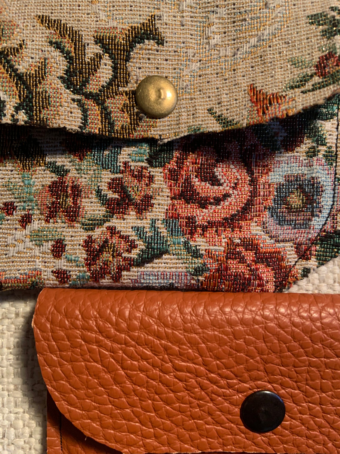 Bethanie Handmade Fabric Coin Purse Floral Brocade
