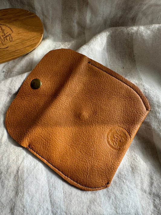 Annabelle Handmade Reclaimed Smooth Leather Coin Purse Brown