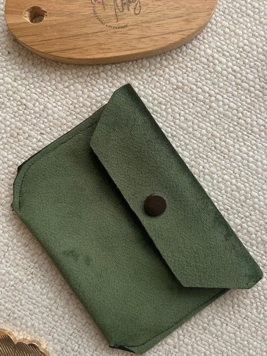 Bethanie Handmade Reclaimed Velvet Fabric Coin Purse Dark Green