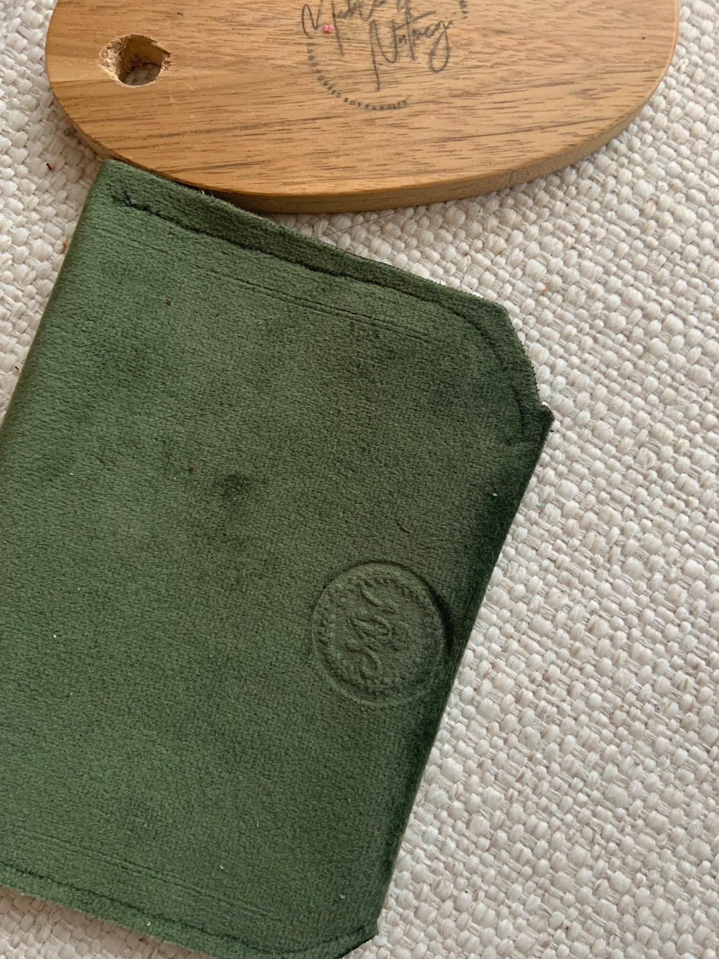 Bethanie Handmade Reclaimed Velvet Fabric Coin Purse Dark Green