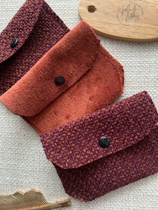 Bethanie Handmade Fabric Coin Purse Velvety Orange Fabric