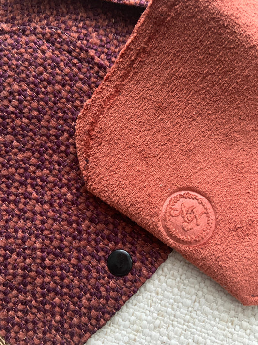 Bethanie Handmade Fabric Coin Purse Velvety Orange Fabric