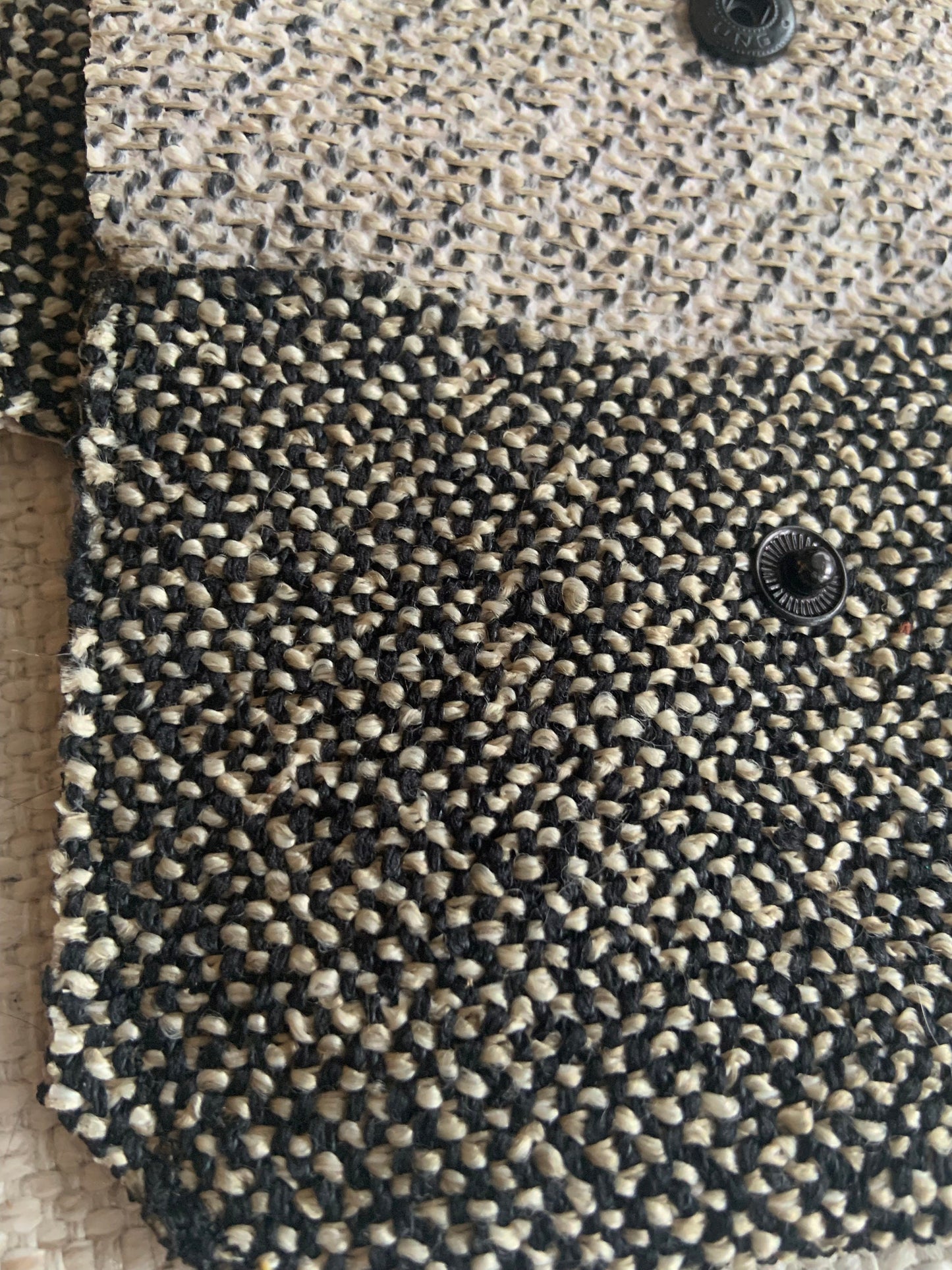 Bethanie Handmade Fabric Coin Purse Woven Black/White Mix