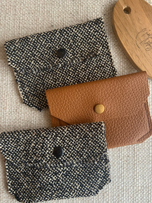 Bethanie Handmade Fabric Coin Purse Woven Black/White Mix
