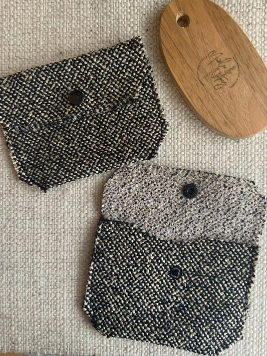 Bethanie Handmade Fabric Coin Purse Woven Black/White Mix