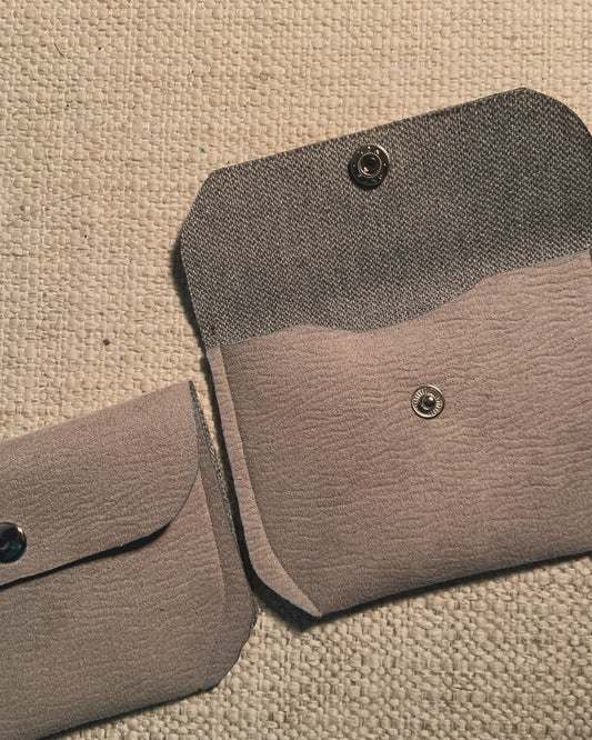 Bethanie Handmade Faux Leather Coin Purse Textured Velvet Fabric