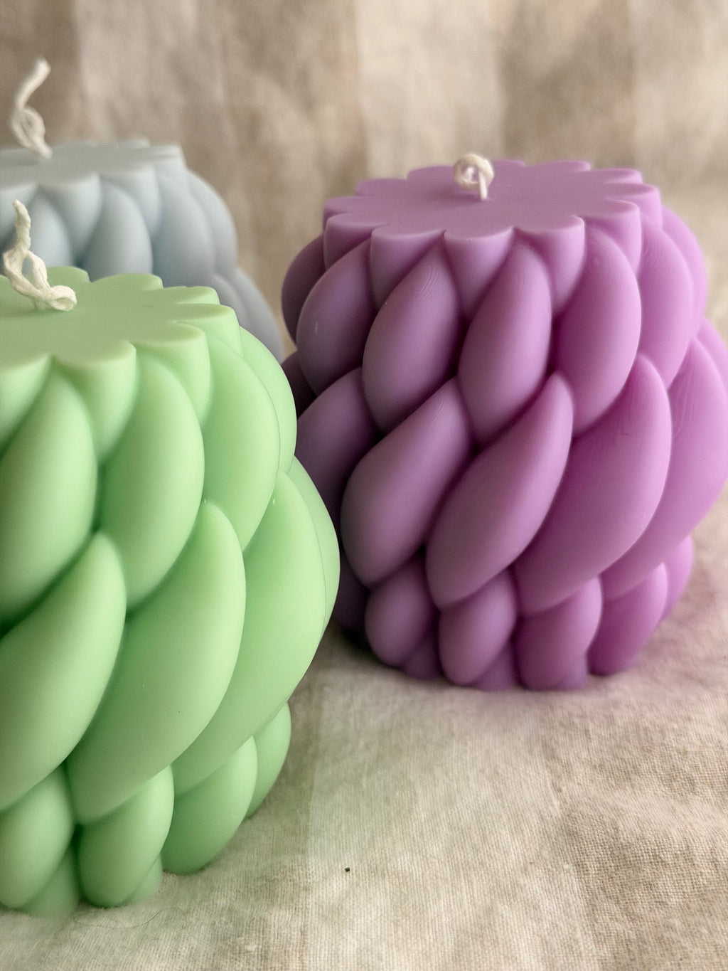 Yarn Handmade Soy Candle Green Basil & Bosc Pear Scented.