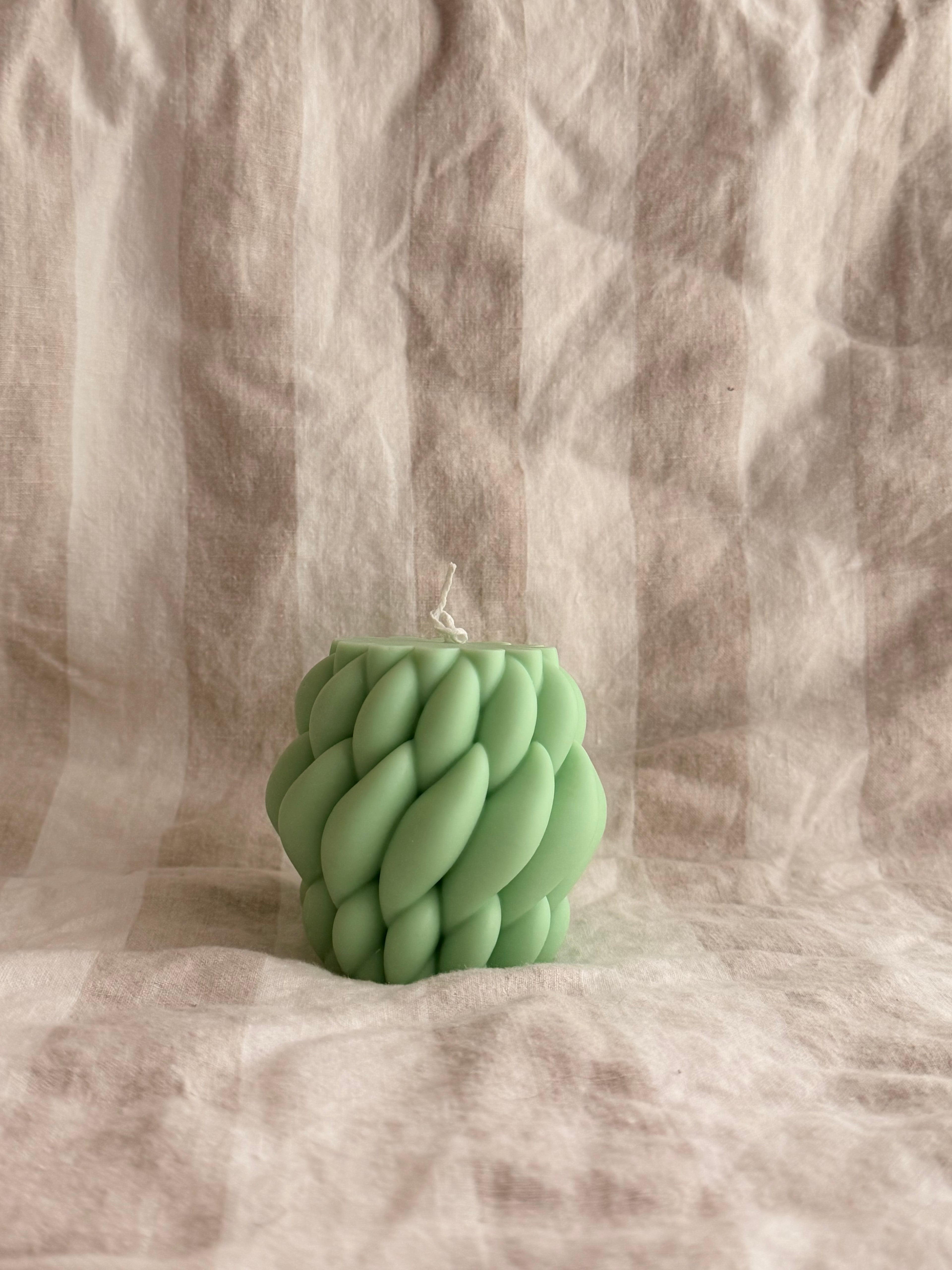 Yarn Handmade Soy Candle Green Basil & Bosc Pear Scented.