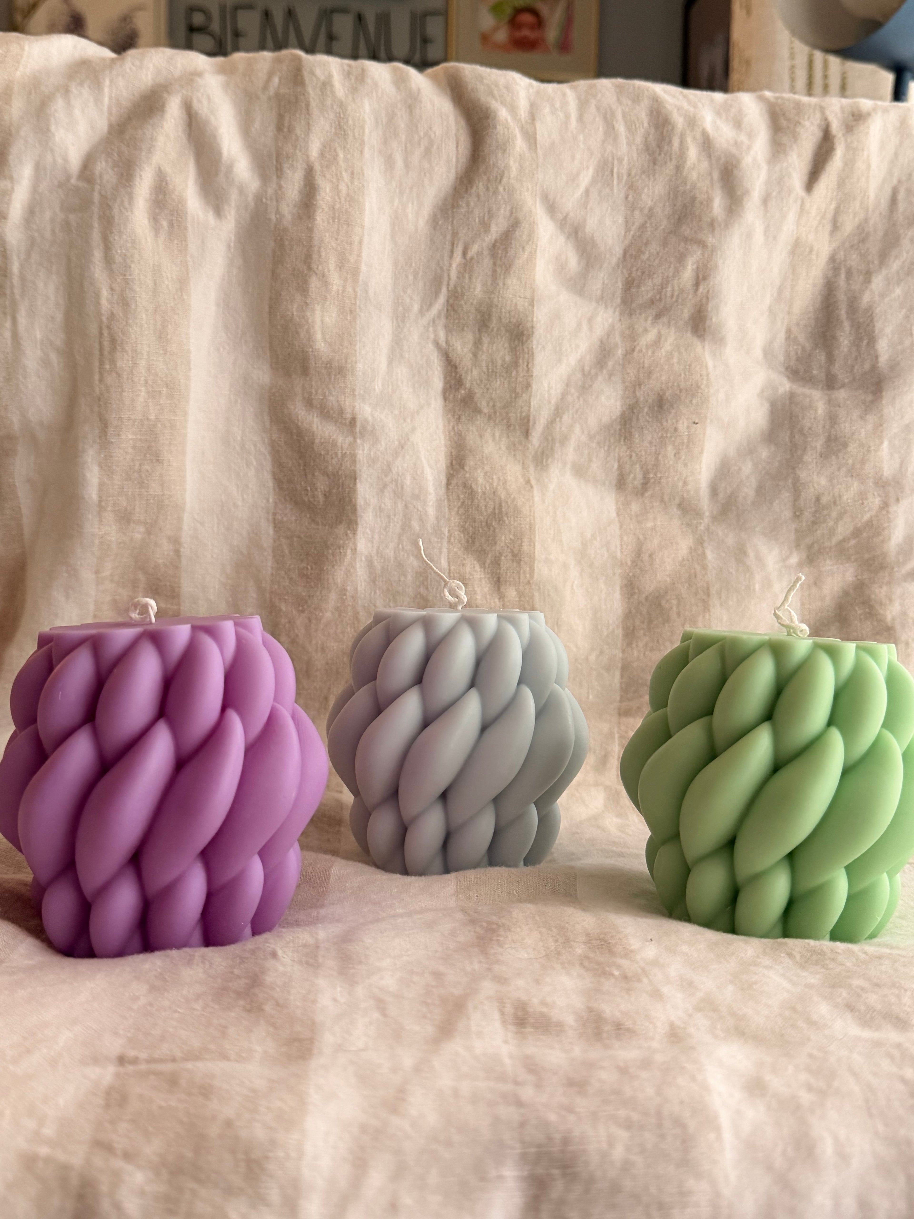 Yarn Handmade Soy Candle Green Basil & Bosc Pear Scented.