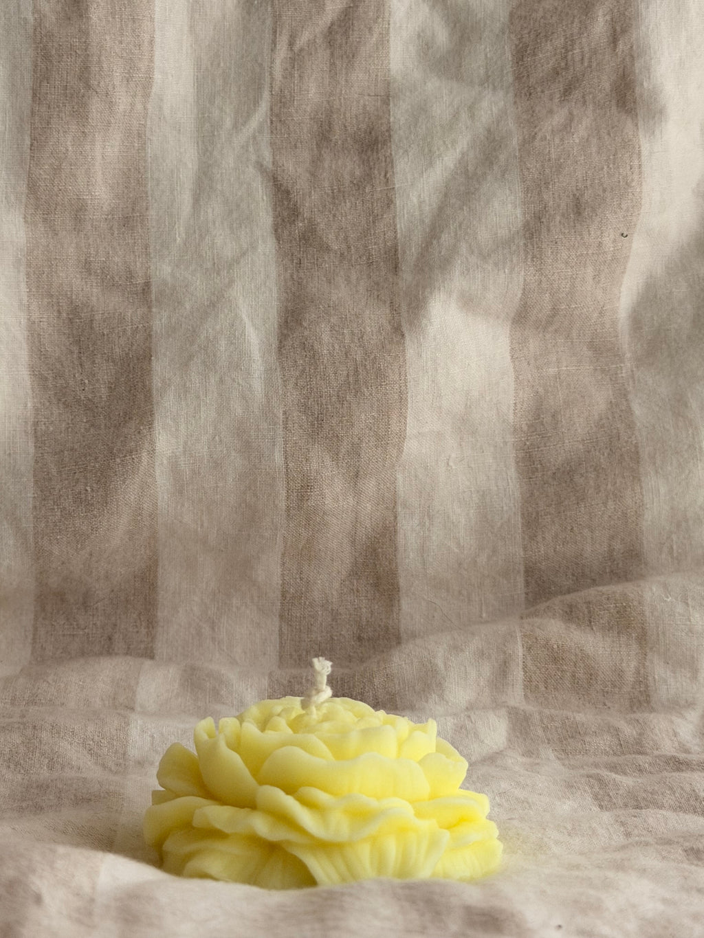 Peony Handmade Floral Soy Candle Bright Yellow Lemon Scented.