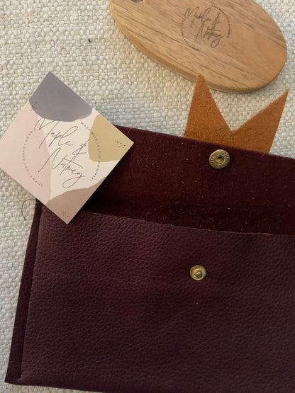 Inez Handmade Leather Coin Purse Burgundy