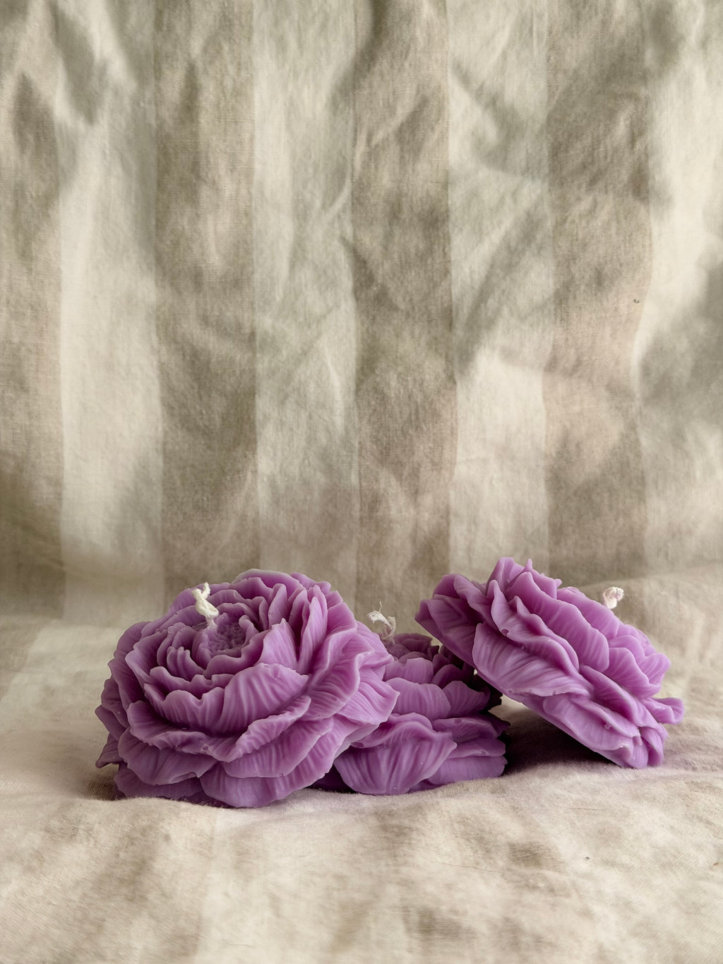 Peony Handmade Floral Soy Candle Purple Mahogany Oak Scented.