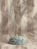 Peony Handmade Floral Soy Candle Light Blue Creamy Coconut & Eucalyptus Scented.