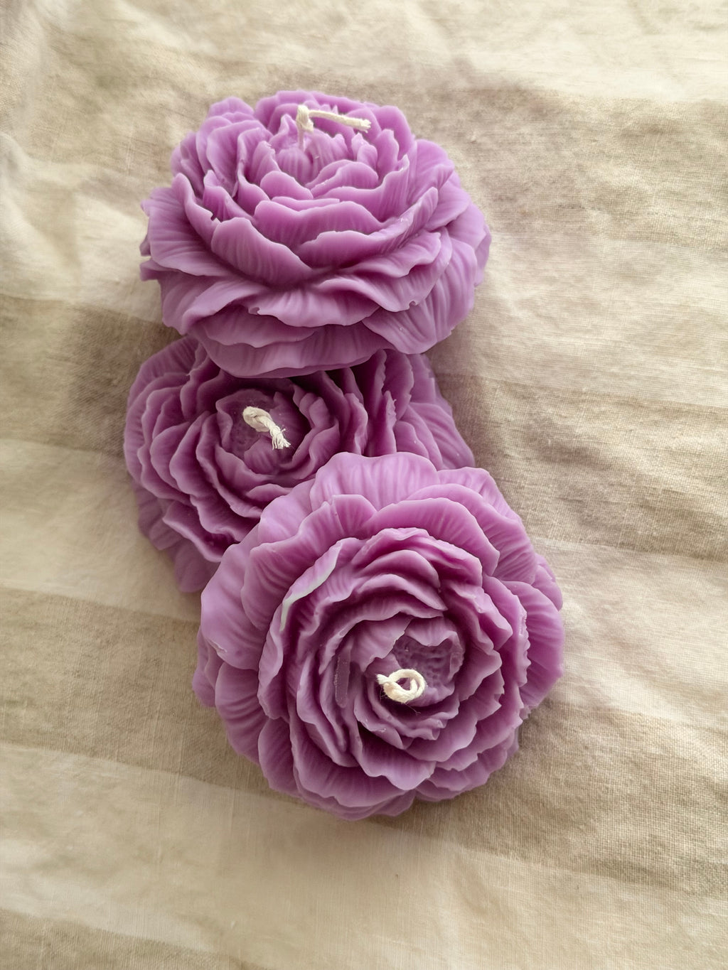 Peony Handmade Floral Soy Candle Purple Mahogany Oak Scented.