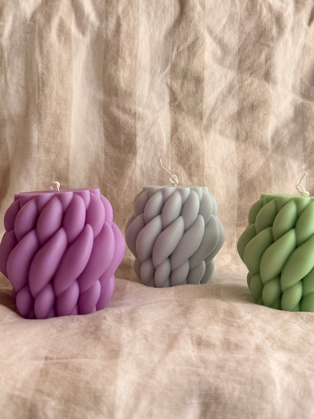 Yarn Handmade Soy Candle Purple Mahogany Oak Scented.