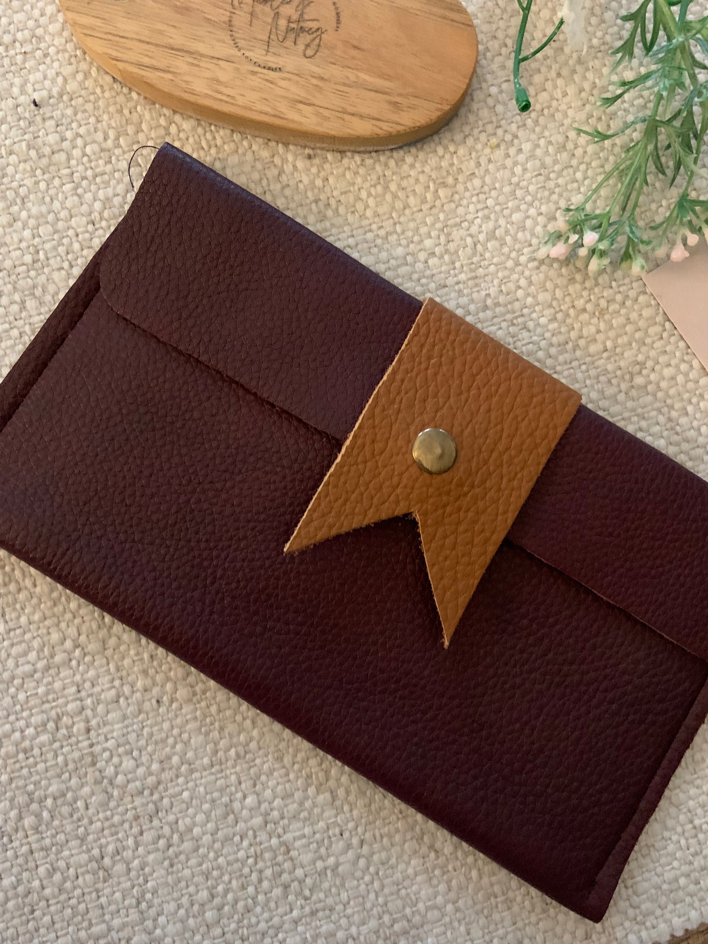 Inez Handmade Leather Coin Purse Burgundy