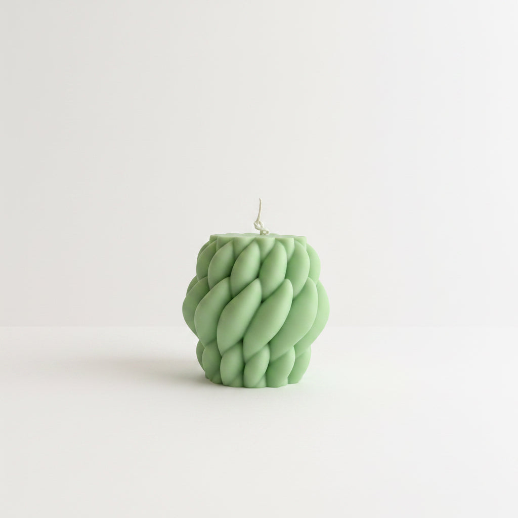 Yarn Handmade Soy Candle Green Basil & Bosc Pear Scented.