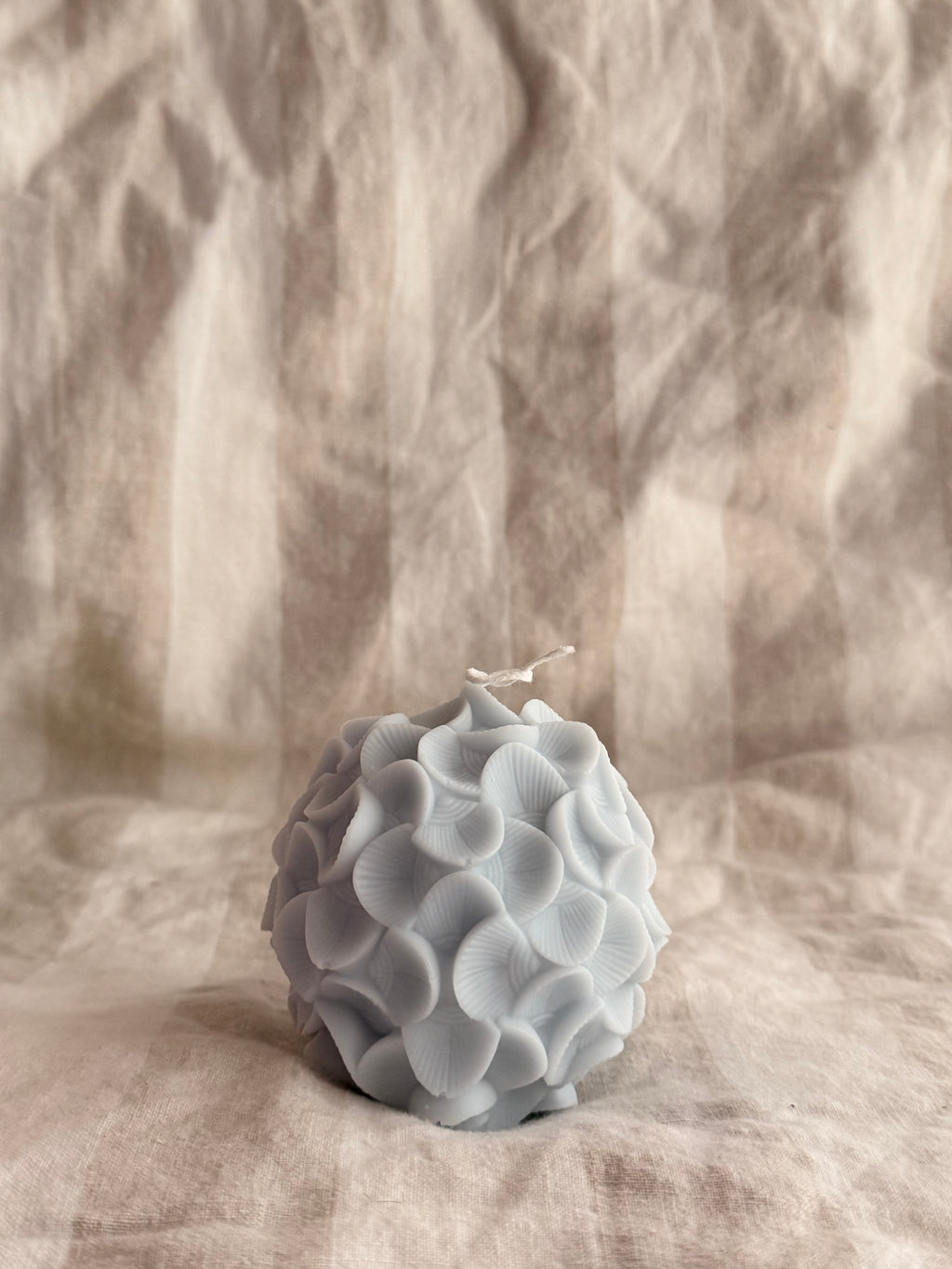 Hydrangeas Handmade Creamy Coconut & Eucalyptus Scented Soy Candle Light Blue