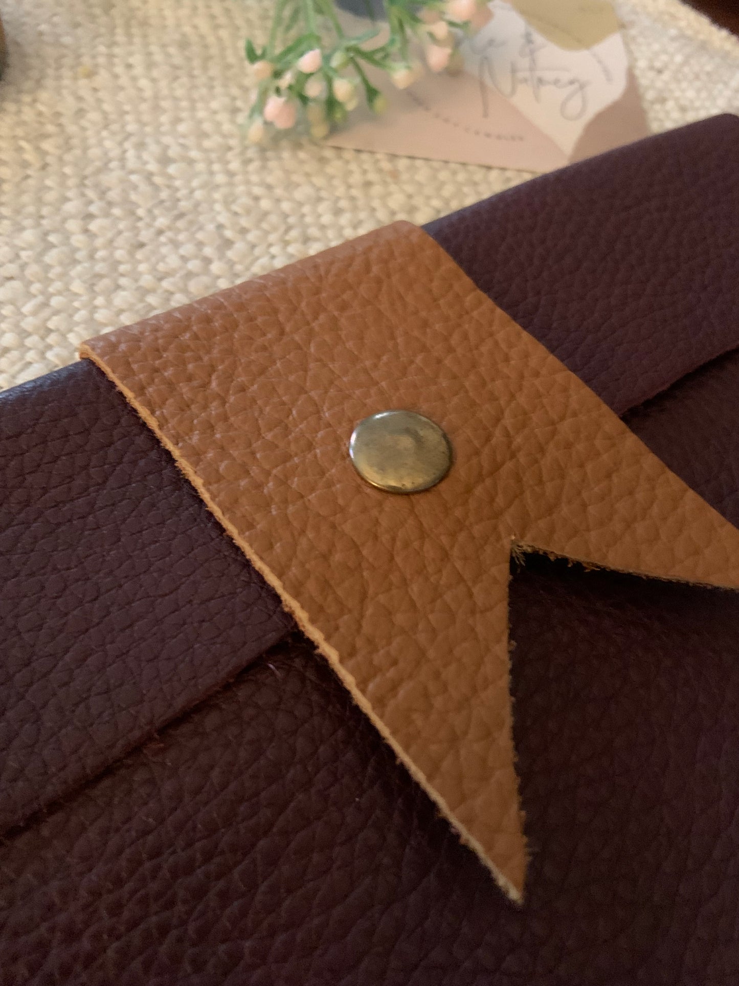 Inez Handmade Leather Coin Purse Burgundy