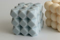 Carrée Handmade Creamy Coconut EucalyptusScented Soy Candle Light Blue