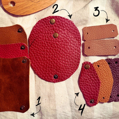 Blythe Handmade Leather Cord Organizers Style 2 ( Set of 4 )
