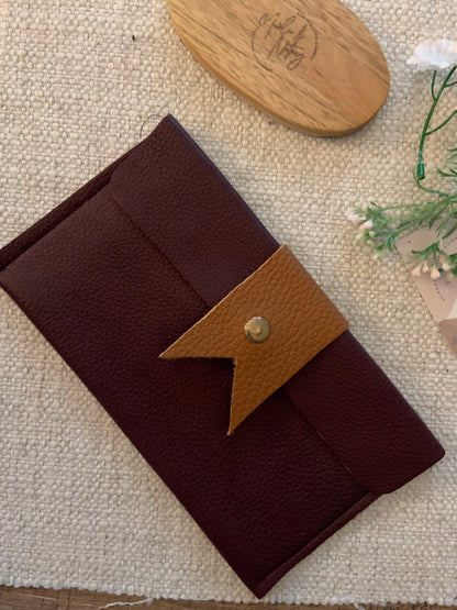 Inez Handmade Leather Coin Purse Burgundy