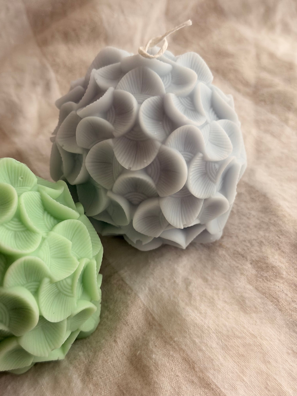Hydrangeas Handmade Creamy Coconut & Eucalyptus Scented Soy Candle Light Blue