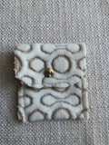 Evelyn Handmade Fabric Coin Purse Textured White/Beige Fabric