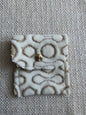 Evelyn Handmade Fabric Coin Purse Textured White/Beige Fabric