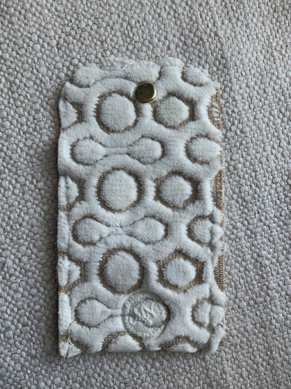 Evelyn Handmade Fabric Coin Purse Textured White/Beige Fabric