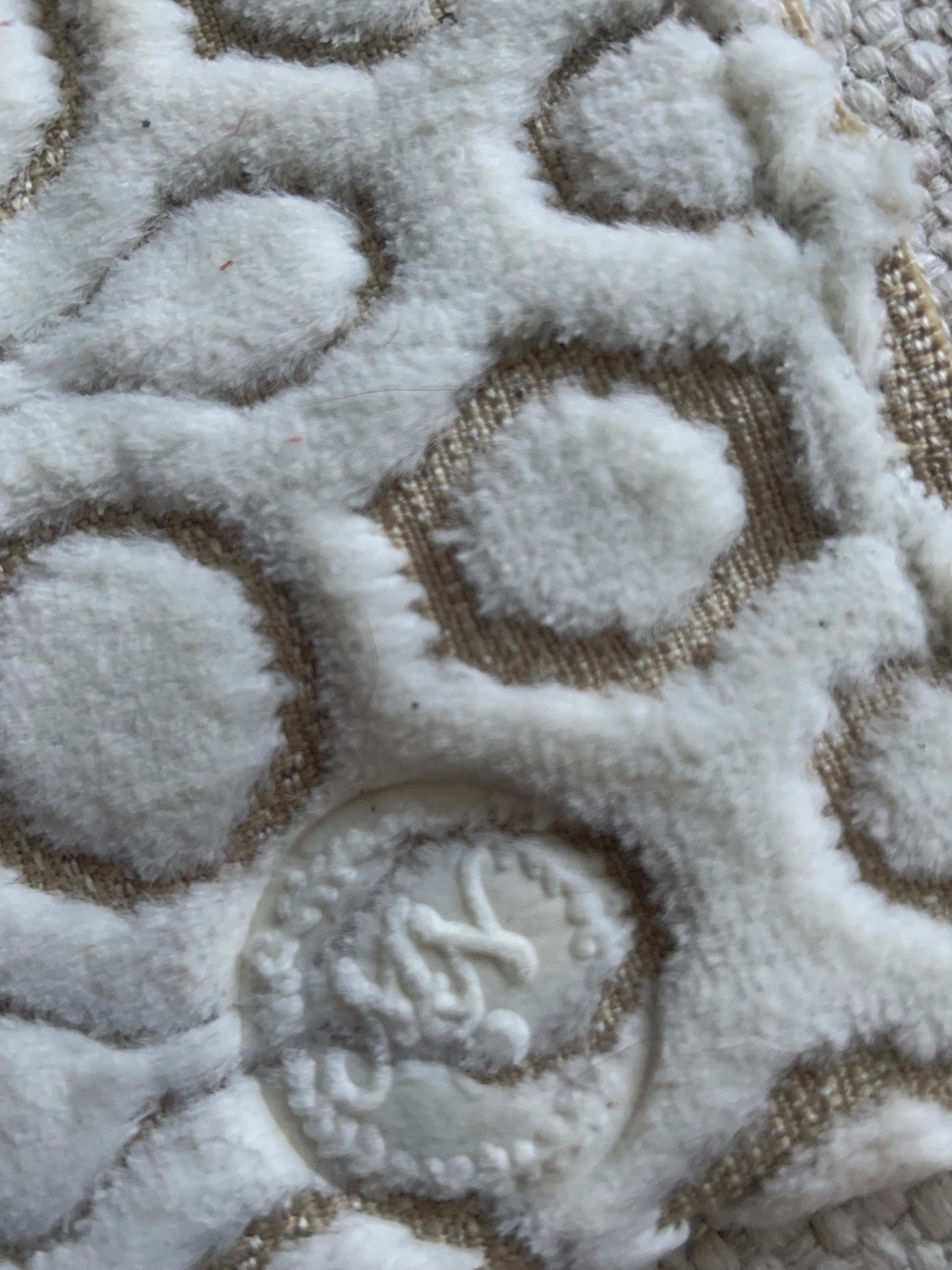 Evelyn Handmade Fabric Coin Purse Textured White/Beige Fabric