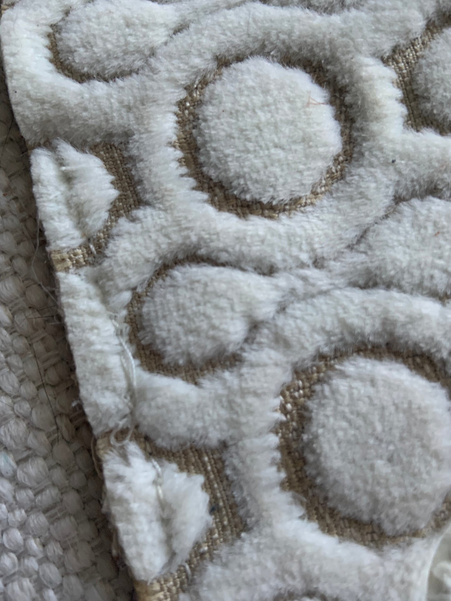 Evelyn Handmade Fabric Coin Purse Textured White/Beige Fabric