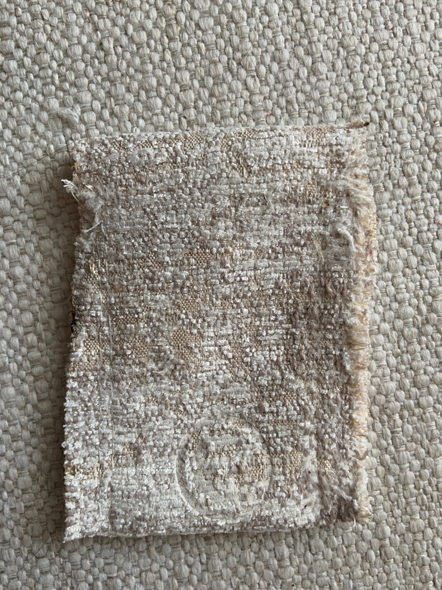 Evelyn Handmade Fabric Coin Purse Textured Beige Fabric