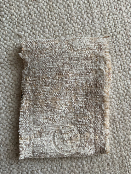 Evelyn Handmade Fabric Coin Purse Textured Beige Fabric