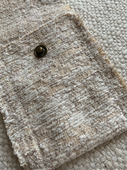 Evelyn Handmade Fabric Coin Purse Textured Beige Fabric