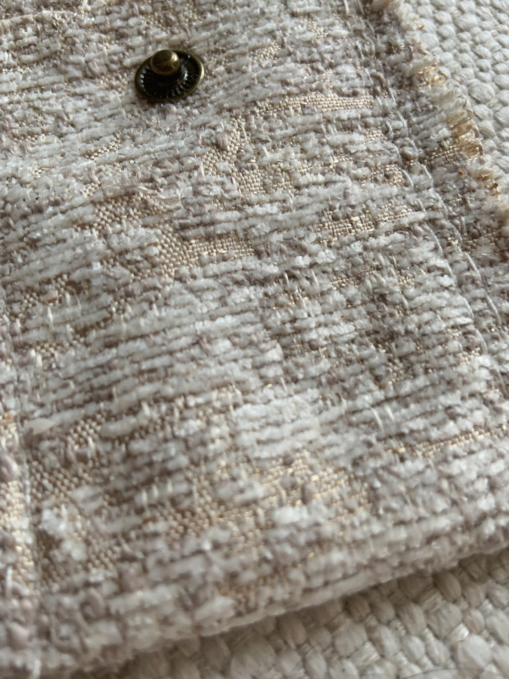 Evelyn Handmade Fabric Coin Purse Textured Beige Fabric