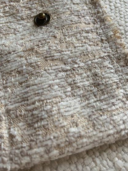 Evelyn Handmade Fabric Coin Purse Textured Beige Fabric