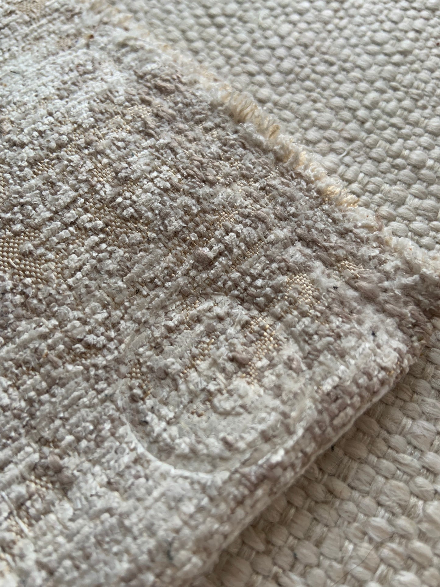 Evelyn Handmade Fabric Coin Purse Textured Beige Fabric