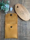 Daphné Handmade Reclaimed Leather Mini Coin Purse Mustard Yellow/Gold