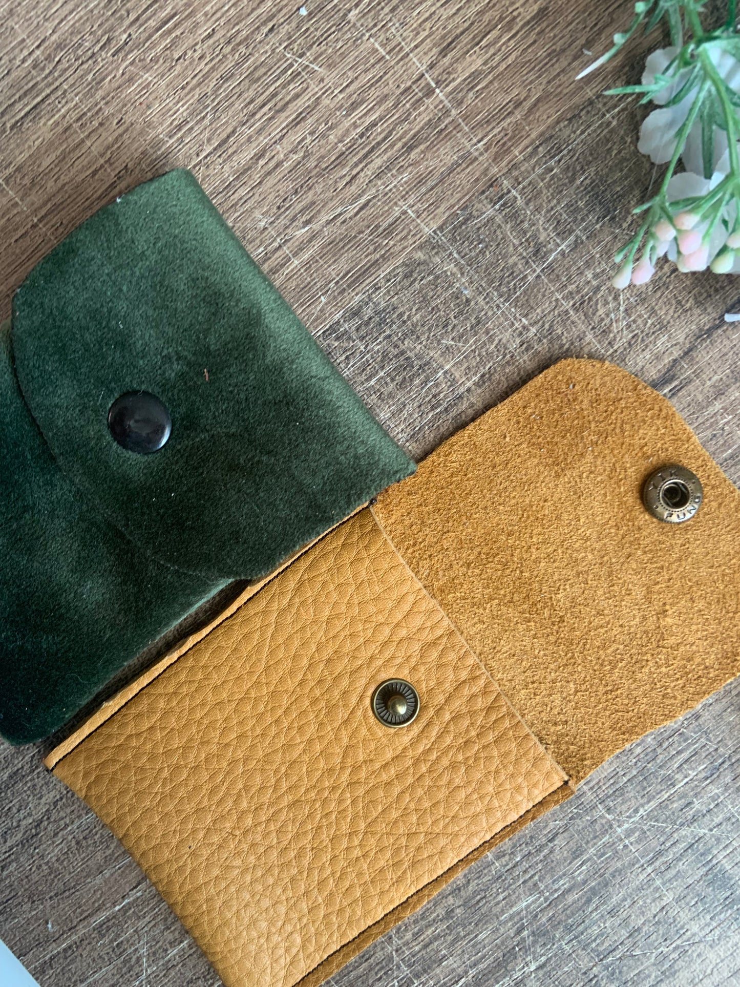 Evelyn Handmade Fabric Coin Purse Velvety Green Fabric