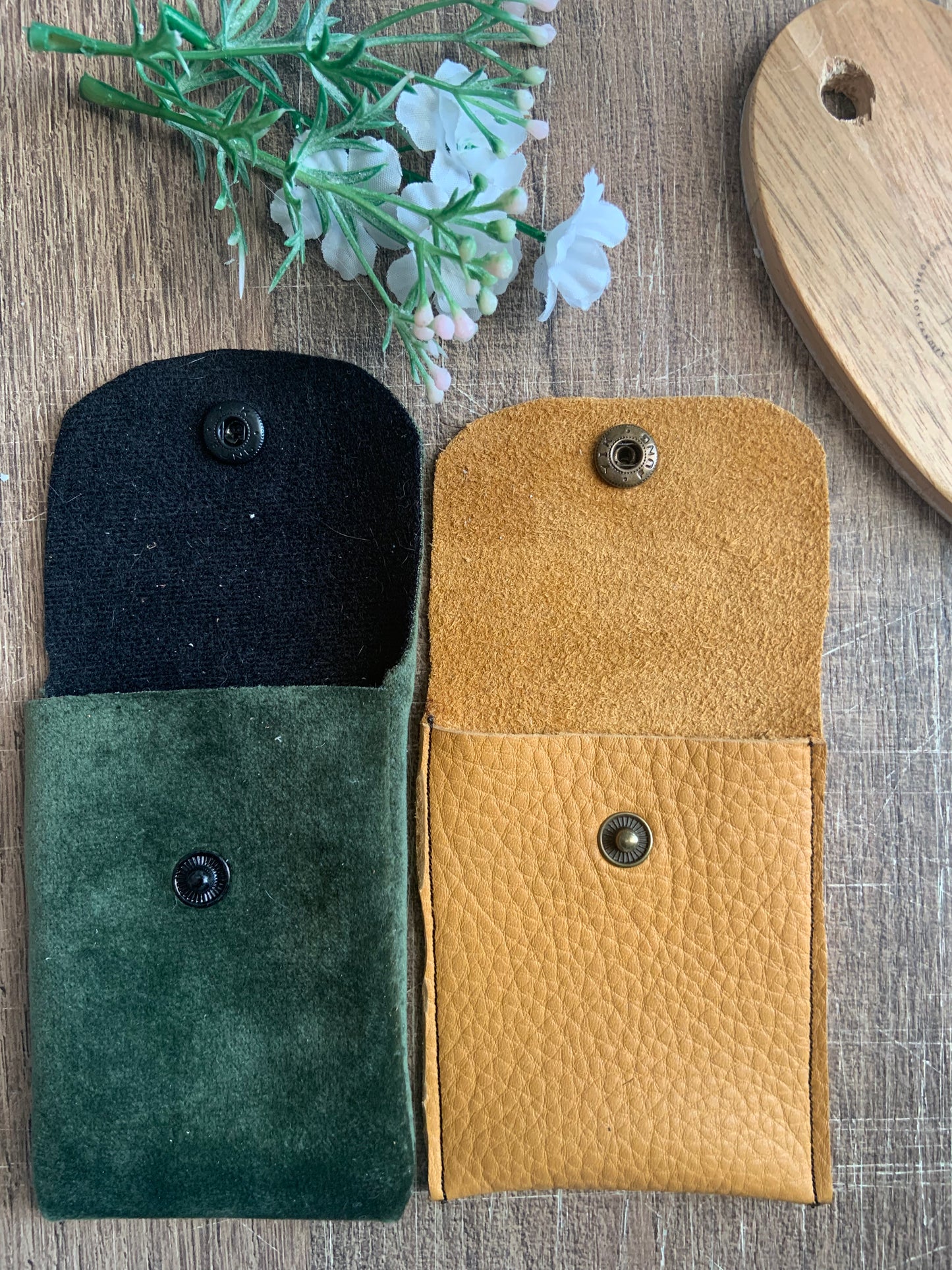 Evelyn Handmade Fabric Coin Purse Velvety Green Fabric