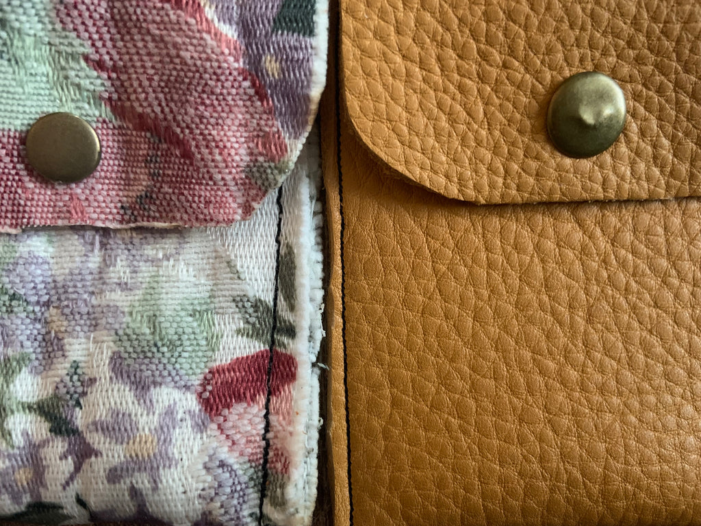 Daphné Handmade Reclaimed Leather Mini Coin Purse Mustard Yellow/Gold