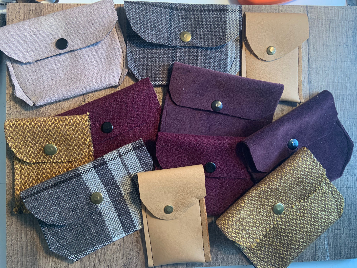 Bethanie Handmade Reclaimed Fabric Coin Purse Plaid Pattern