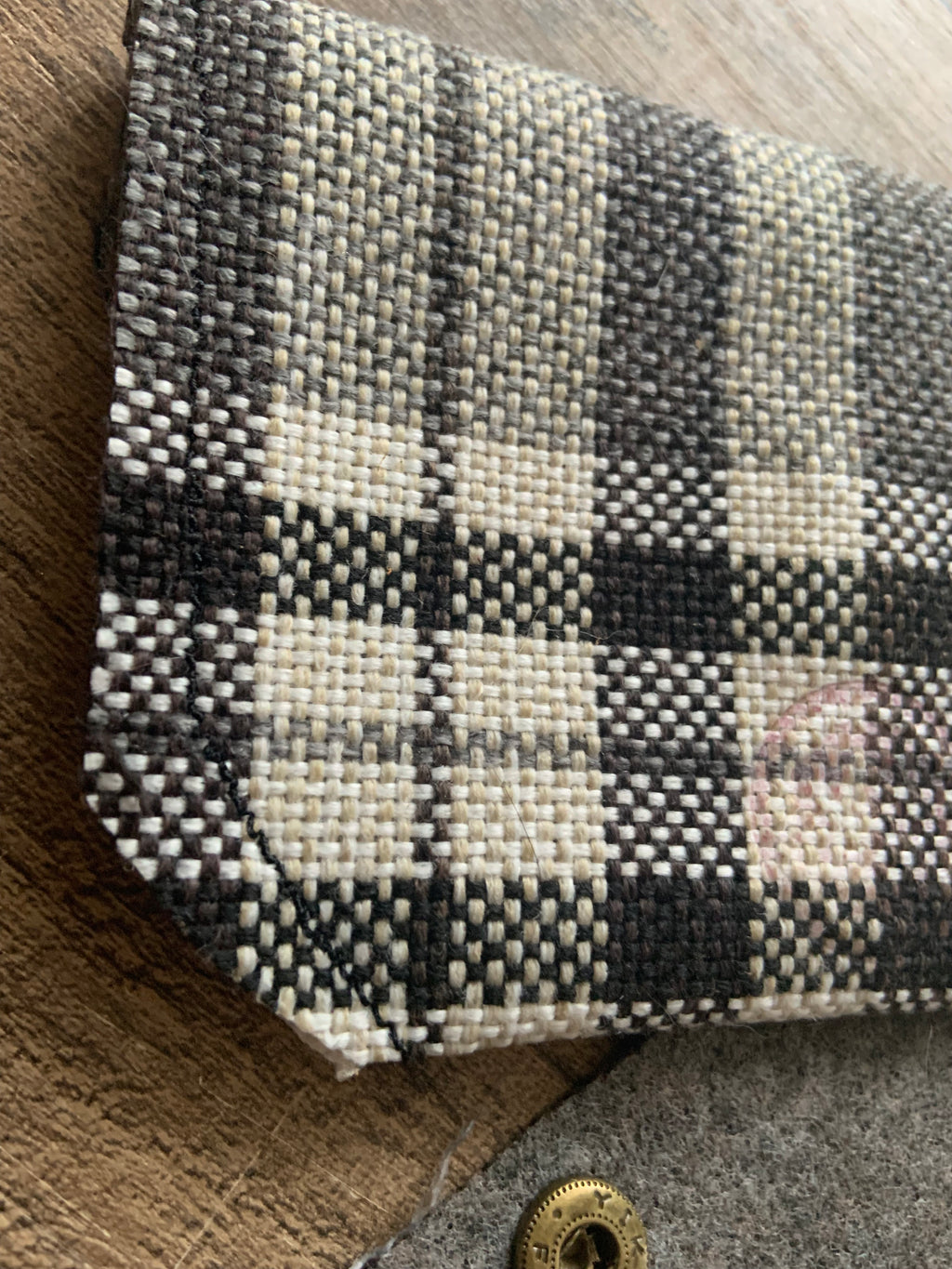 Bethanie Handmade Reclaimed Fabric Coin Purse Plaid Pattern