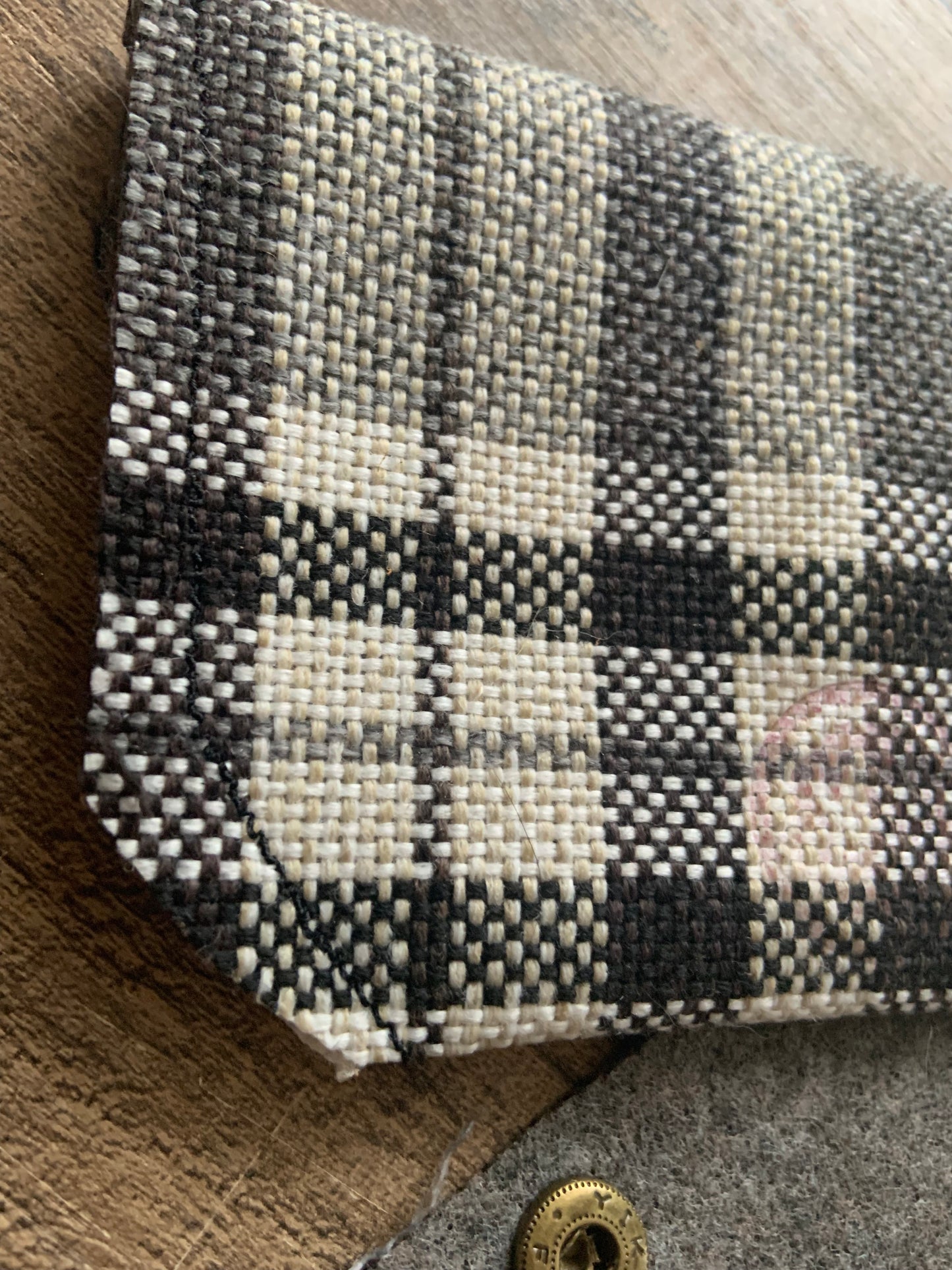 Bethanie Handmade Reclaimed Fabric Coin Purse Plaid Pattern