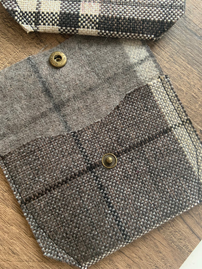 Bethanie Handmade Reclaimed Fabric Coin Purse Plaid Pattern