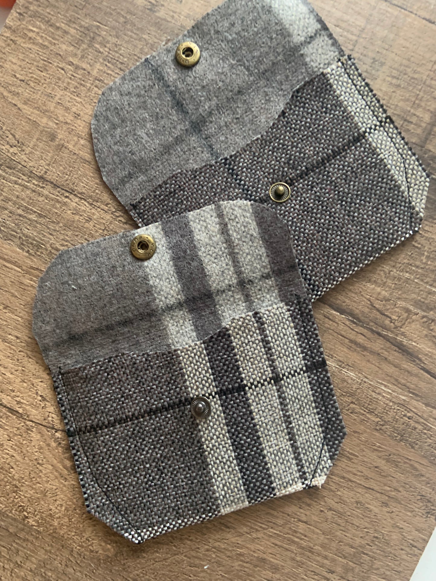 Bethanie Handmade Reclaimed Fabric Coin Purse Plaid Pattern